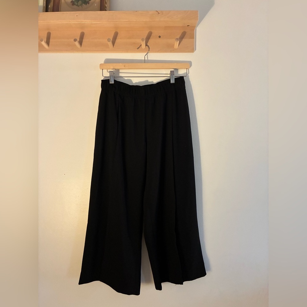 Club Monaco Black Wide-Leg Trousers